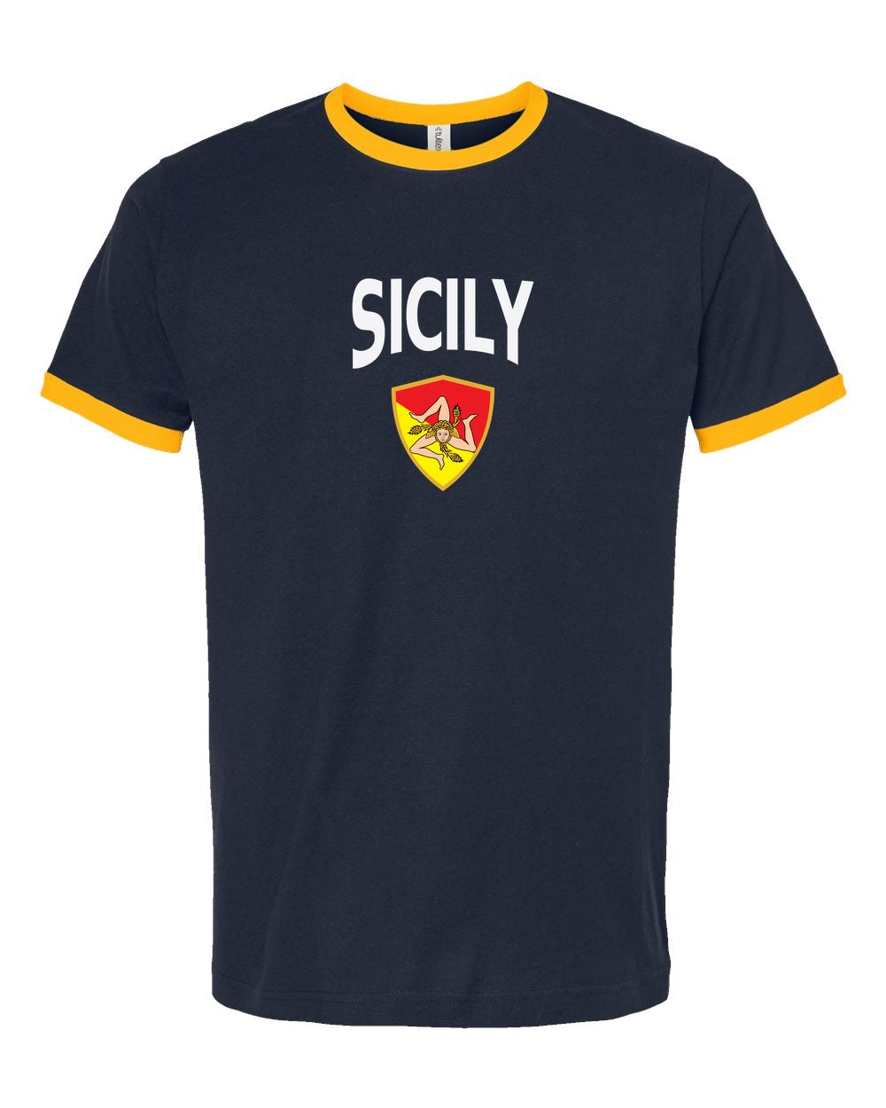 Sicily Arched Crest Soccer Ringer Tee — NYC Factory