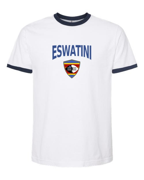 Eswatini Arched Crest Soccer Ringer Tee — NYC Factory