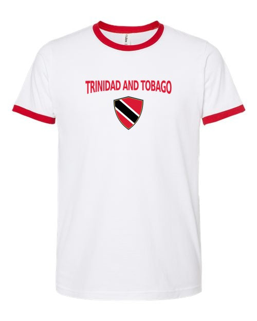 Trinidad And Tobago Arched Crest Soccer Ringer Tee — NYC Factory