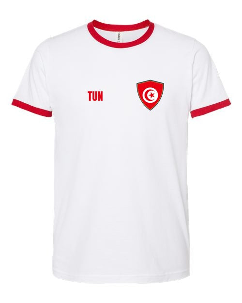 Tunisia Soccer Ringer Tee 2026 — Retro National Crest | NYC Factory