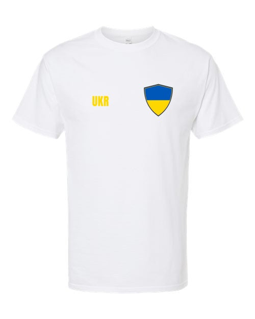 Ukraine Soccer Tee — Retro National Crest | NYC Factory