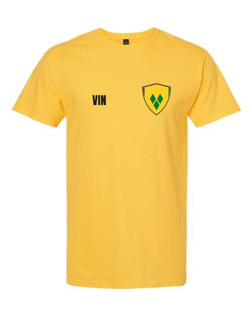 Saint Vincent And The Grenadines Soccer Tee — Retro National Crest | NYC Factory