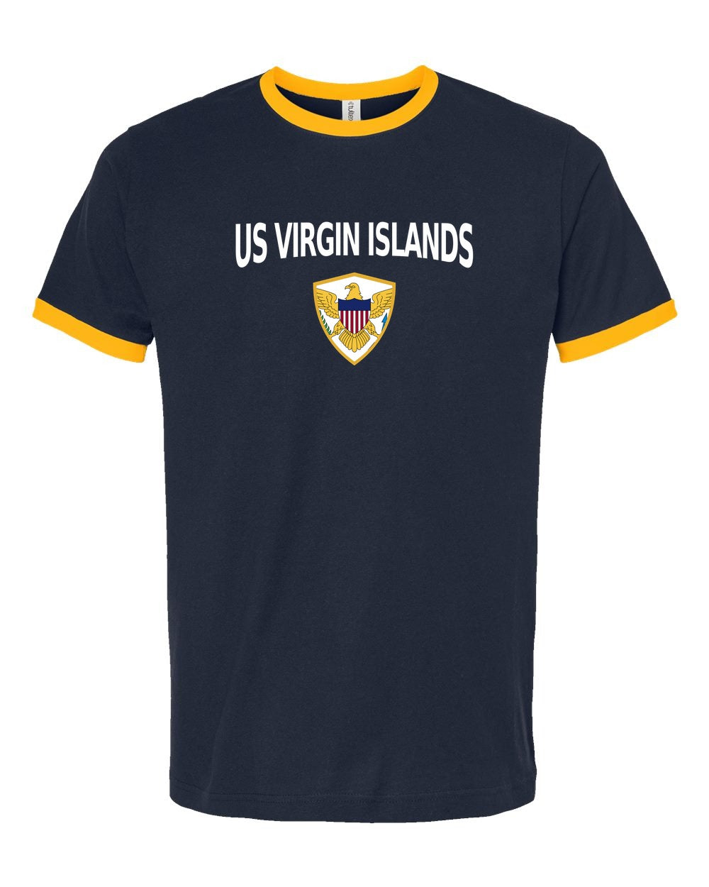 Us Virgin Islands Arched Crest Soccer Ringer Tee — NYC Factory