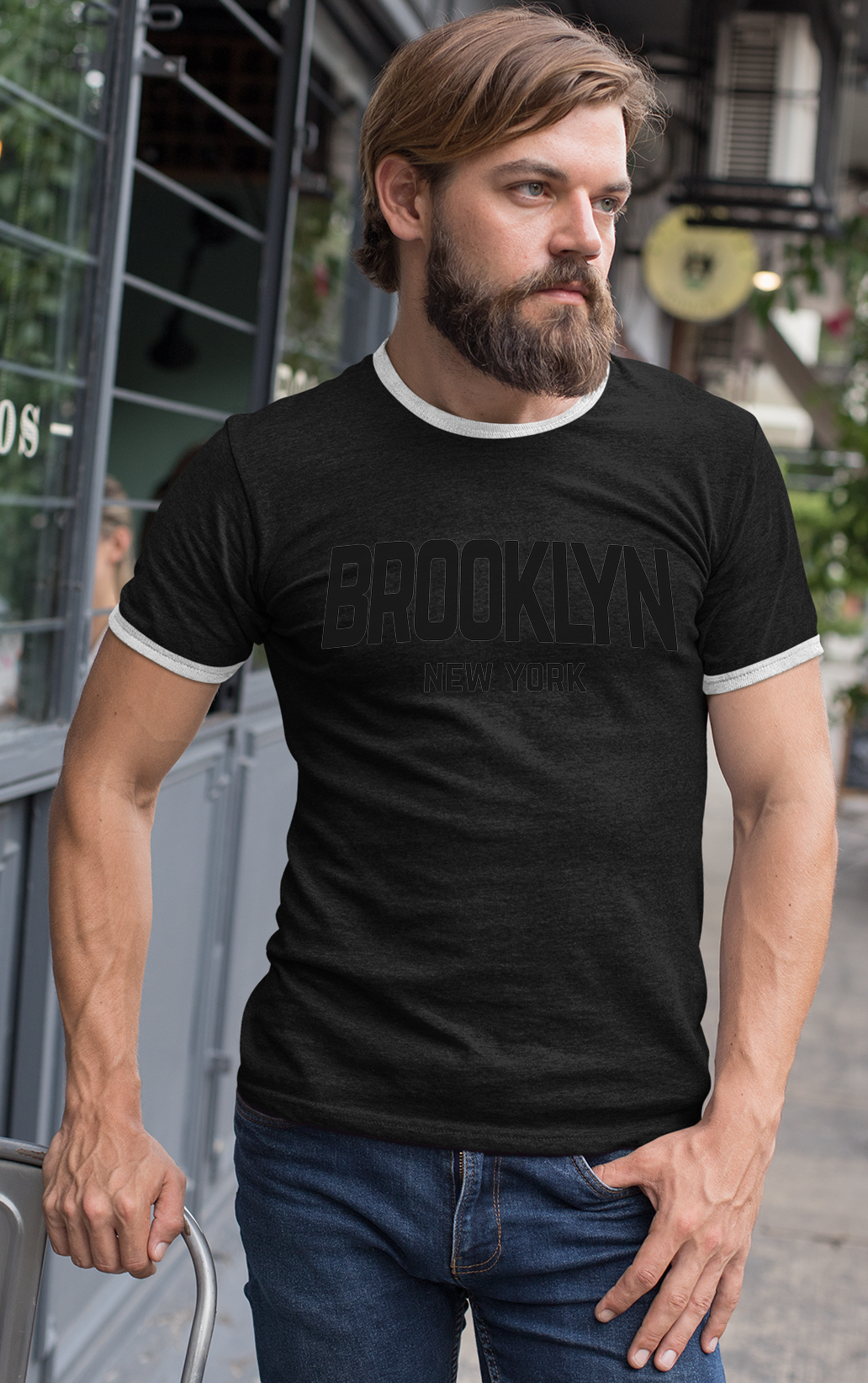Brooklyn New York Retro Design Mens Ringer T-Shirt Tee