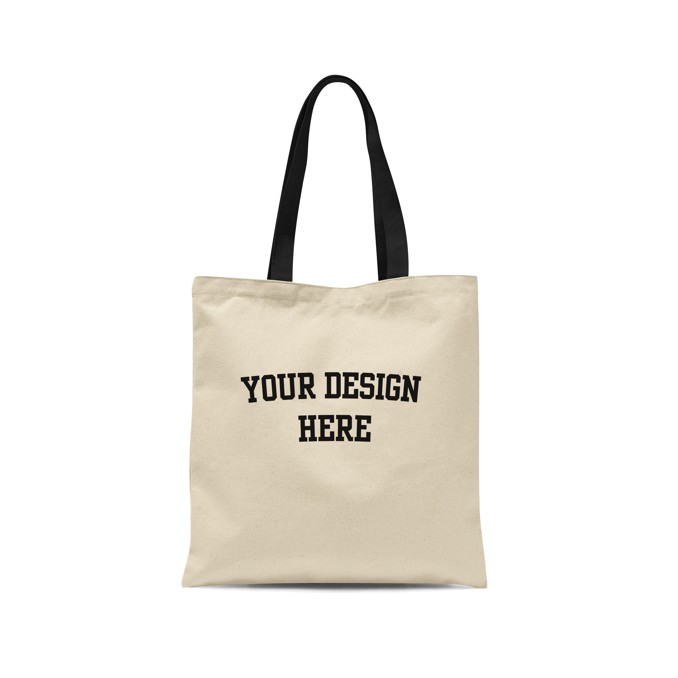 Your Design Here Black Print Custom Tote Bags Add Your Design or Artwork