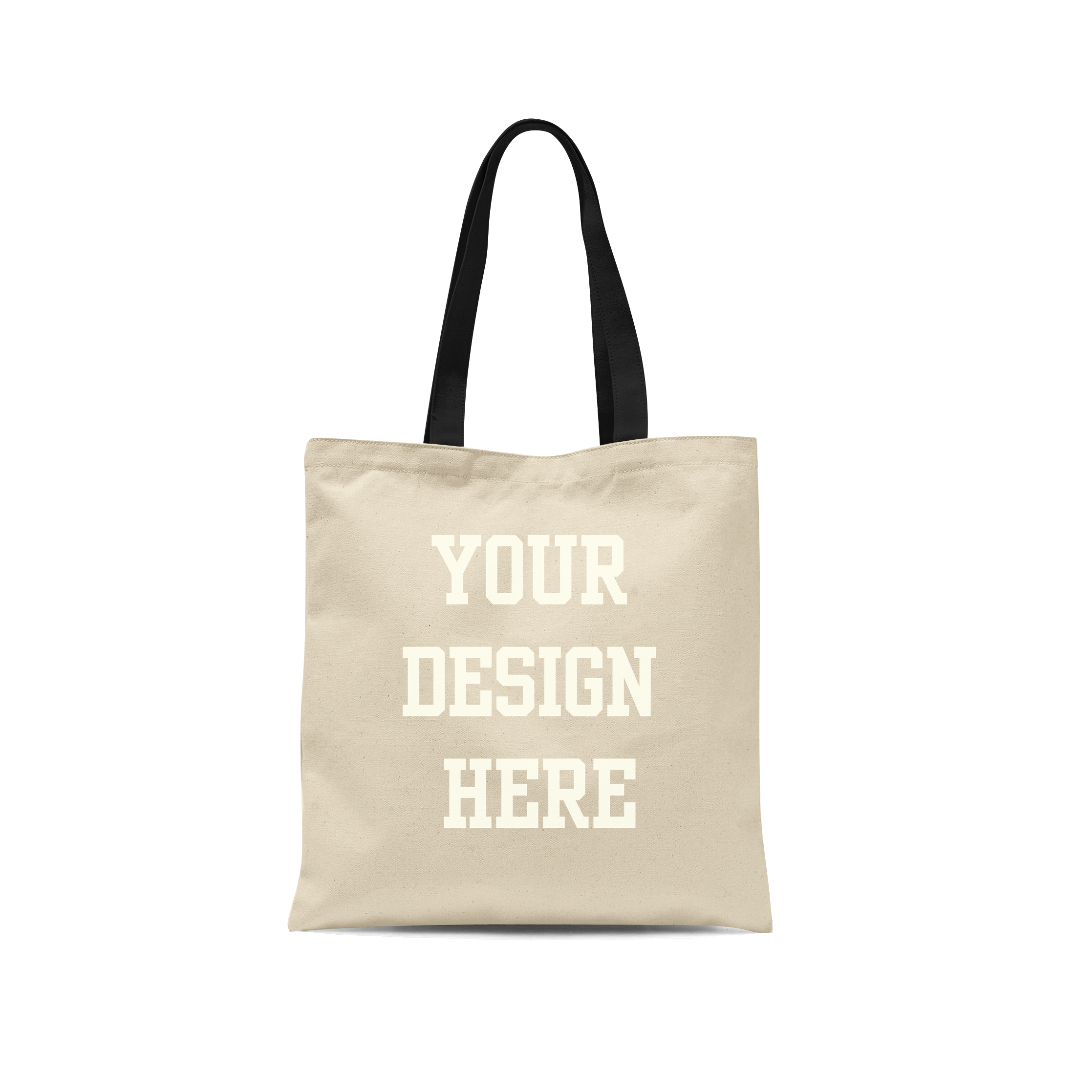 Your Design Here Black Print Custom Tote Bags Add Your Design or Artwork