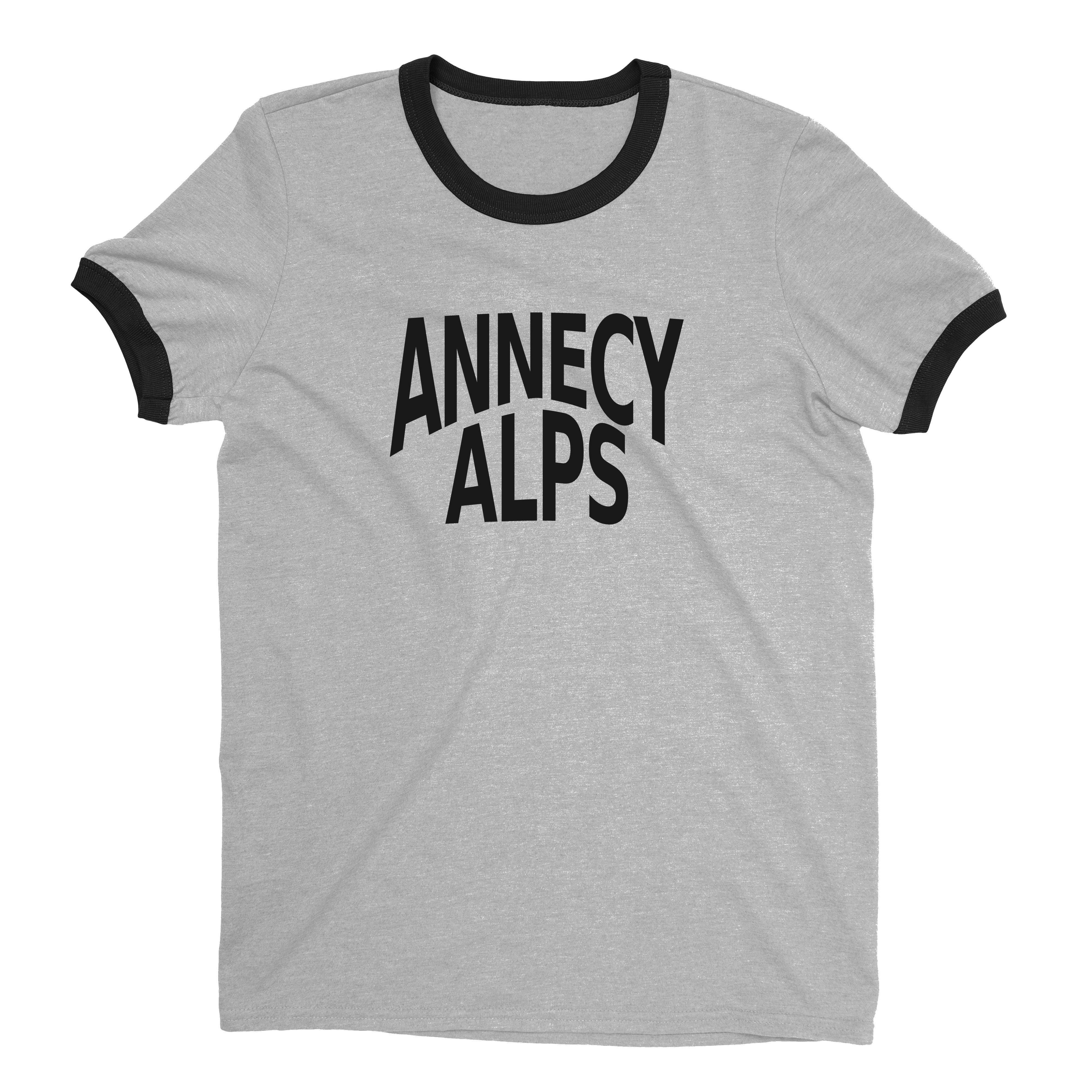 Lake Annecy Ringer Tee Retro Style Men's T-Shirt - NYC Factory - Heather Gray