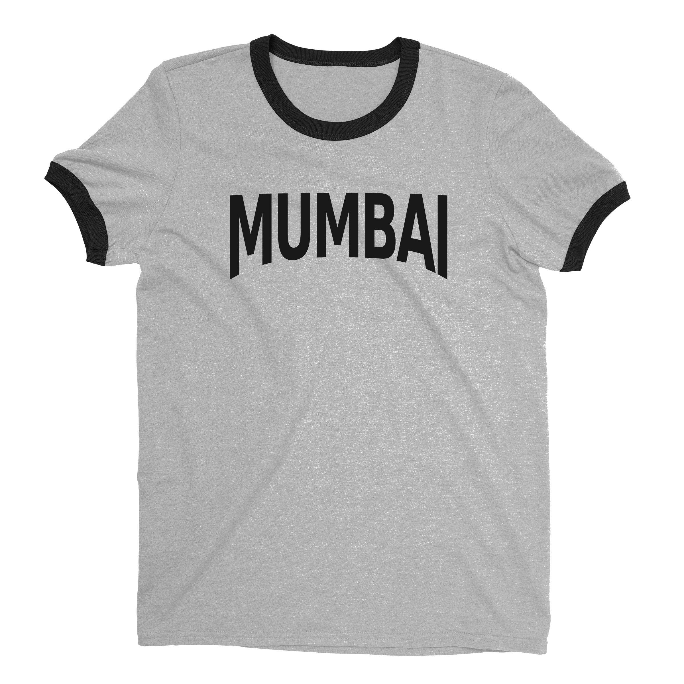 Mumbai Ringer Tee — Heather Gray