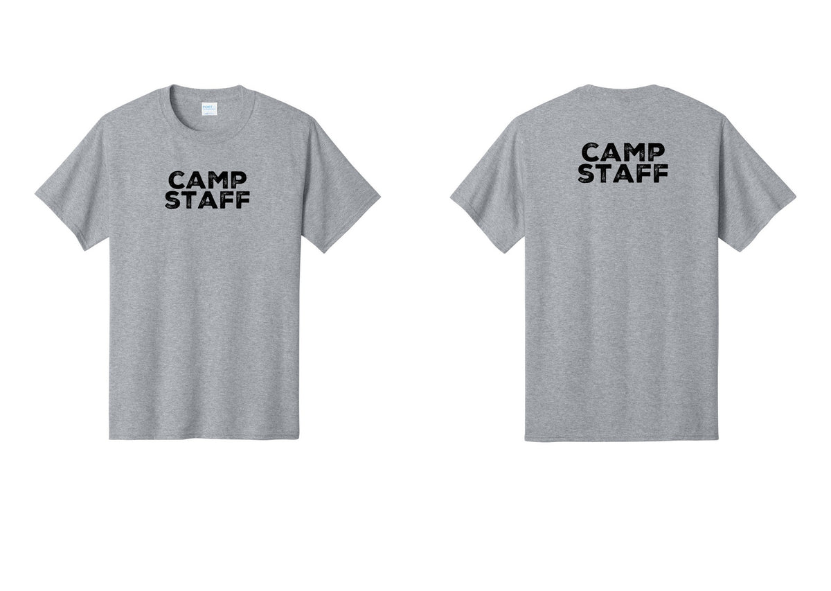NYC Factory Unisex Camp Staff Charcoal T-Shirt - Front + Back - Athletic Heather
