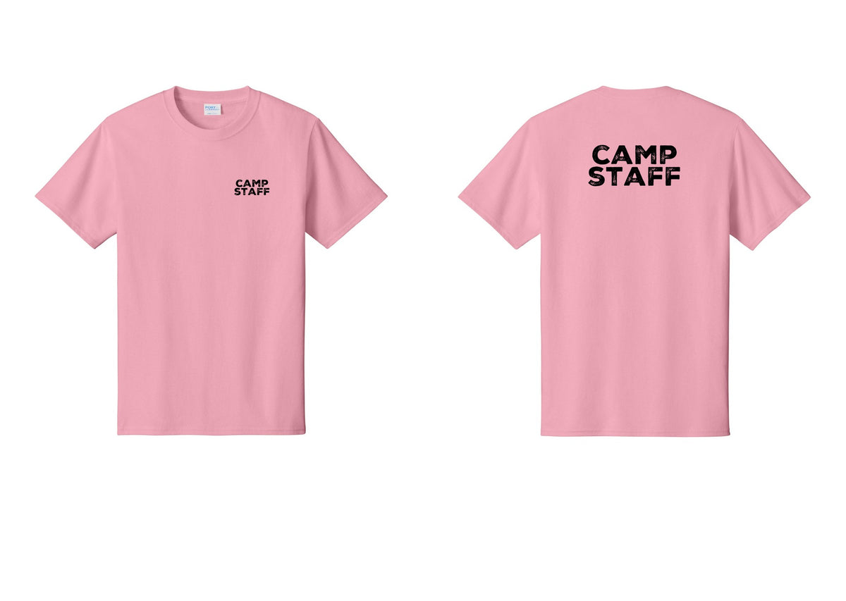 NYC Factory Unisex Camp Staff Charcoal T-Shirt - Chest + Back - Candy Pink