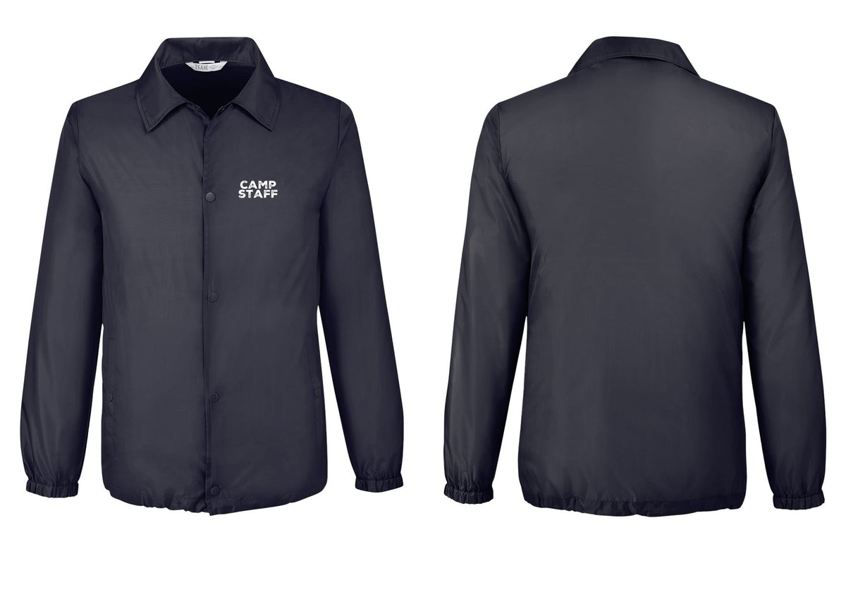 NYC Factory Camp Staff Snap-Front Coaches Jacket (Rustic) - Chest Only - Black