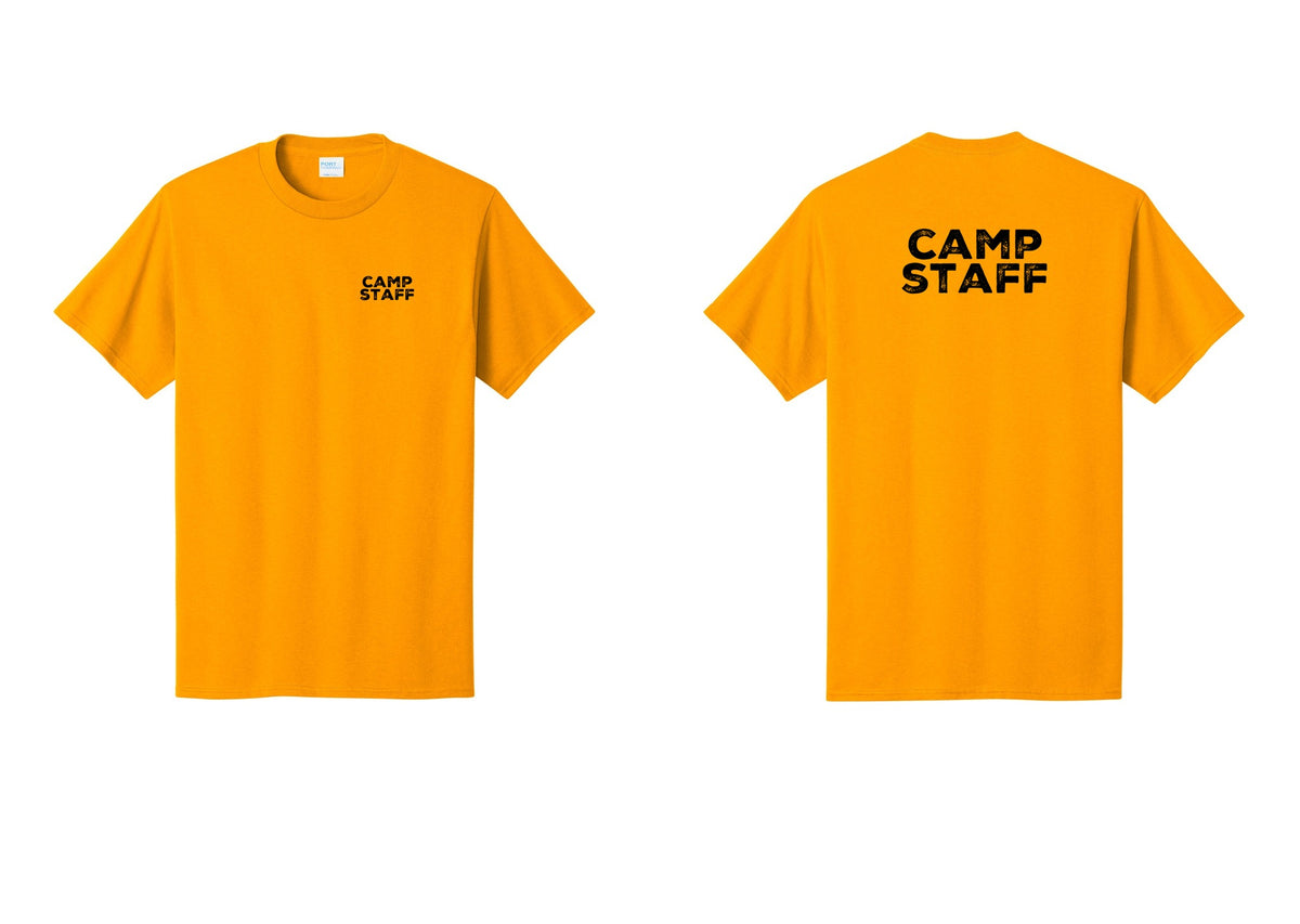 NYC Factory Camp Staff T-Shirt - Chest + Back - Gold