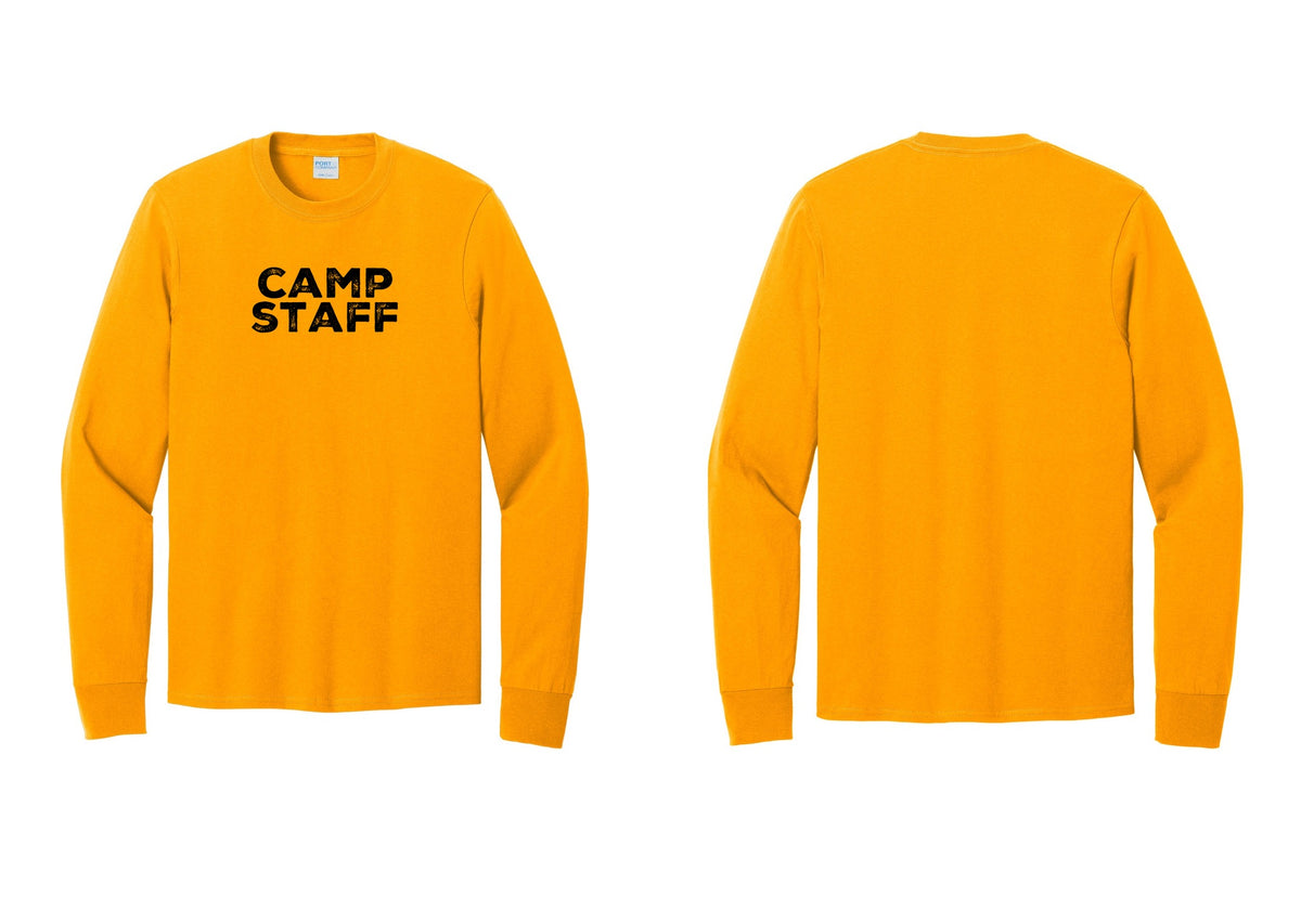 NYC Factory Camp Staff Cotton Long Sleeve T-Shirt (Rustic) - Front Only - Gold