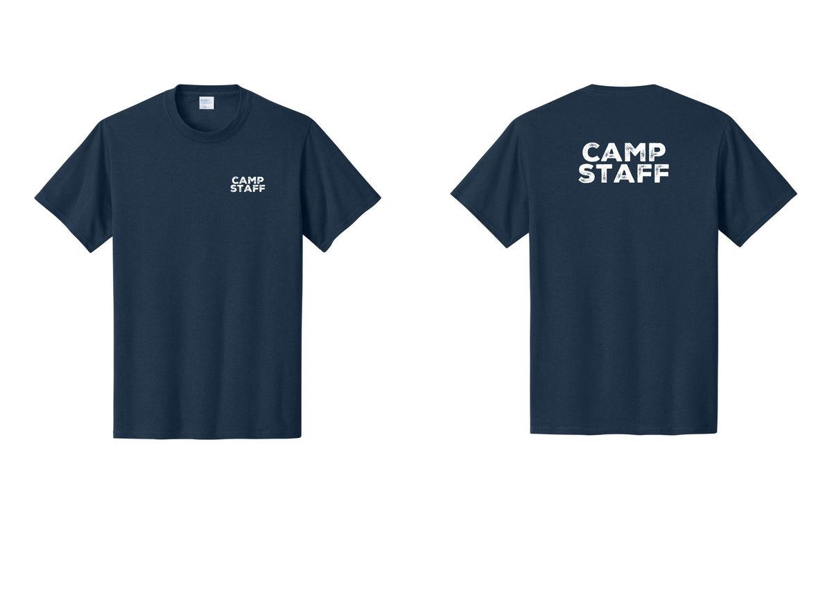 NYC Factory Unisex Camp Staff Charcoal T-Shirt - Chest + Back - Navy