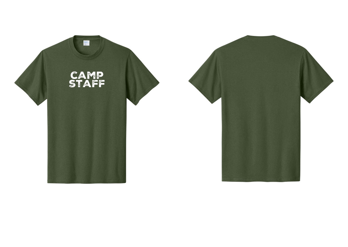 NYC Factory Unisex Camp Staff Charcoal T-Shirt - Front Only - Olive