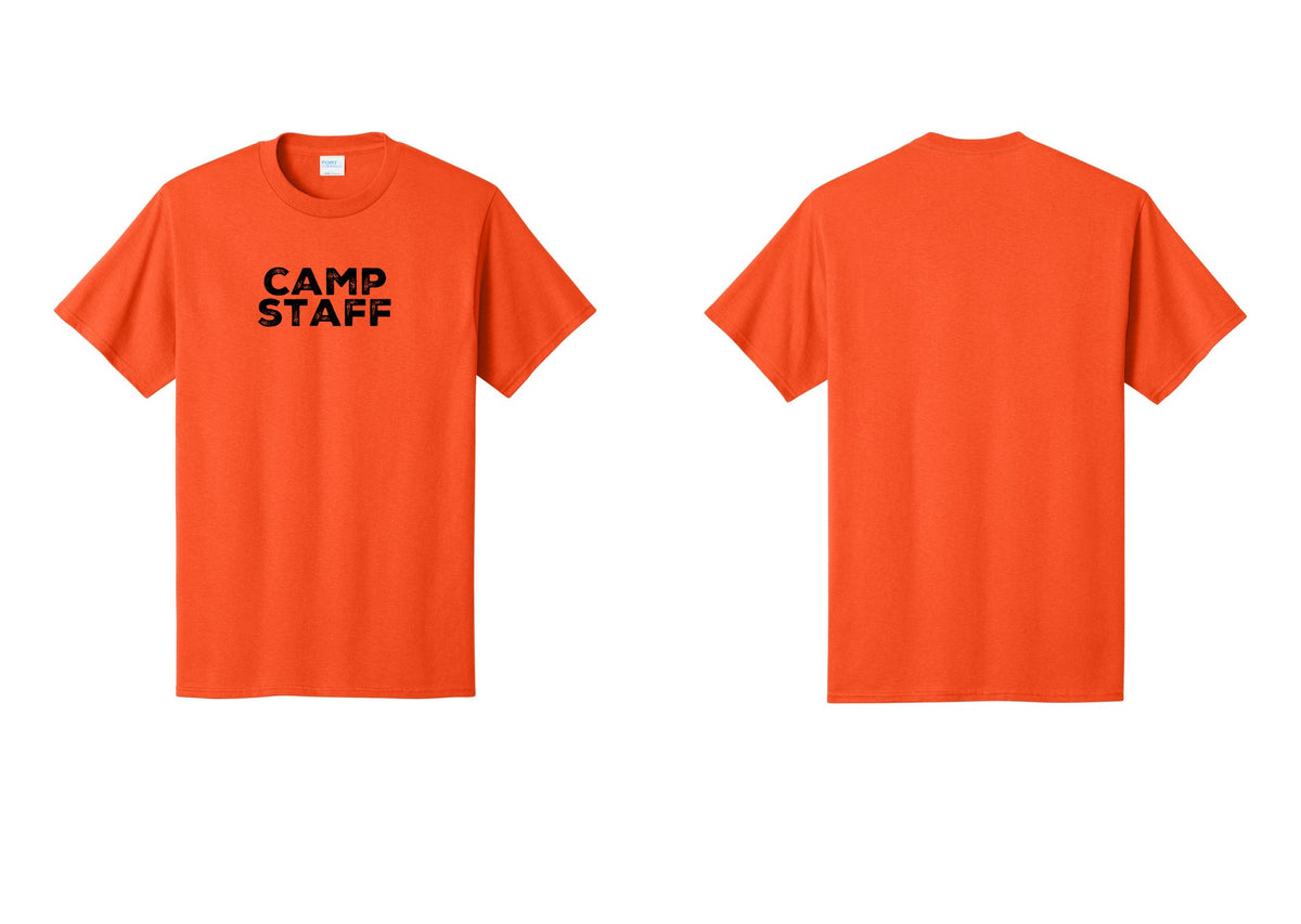 NYC Factory Unisex Camp Staff Charcoal T-Shirt - Front Only - Orange