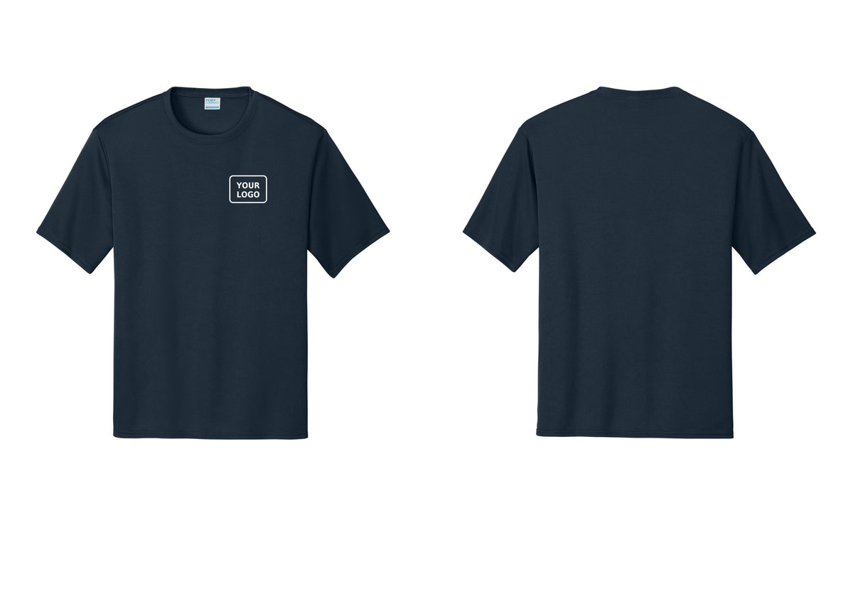 NYC Factory Custom Logo Camp Staff Performance T-Shirt (Rustic) - Your Logo Only - Navy
