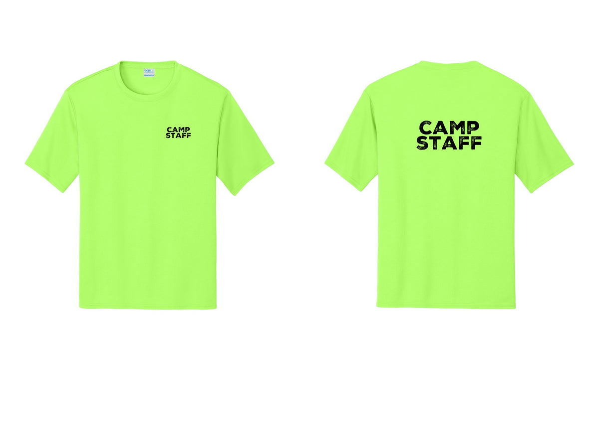 NYC Factory Camp Staff Performance T-Shirt (Rustic) - Chest + Back - Neon Green