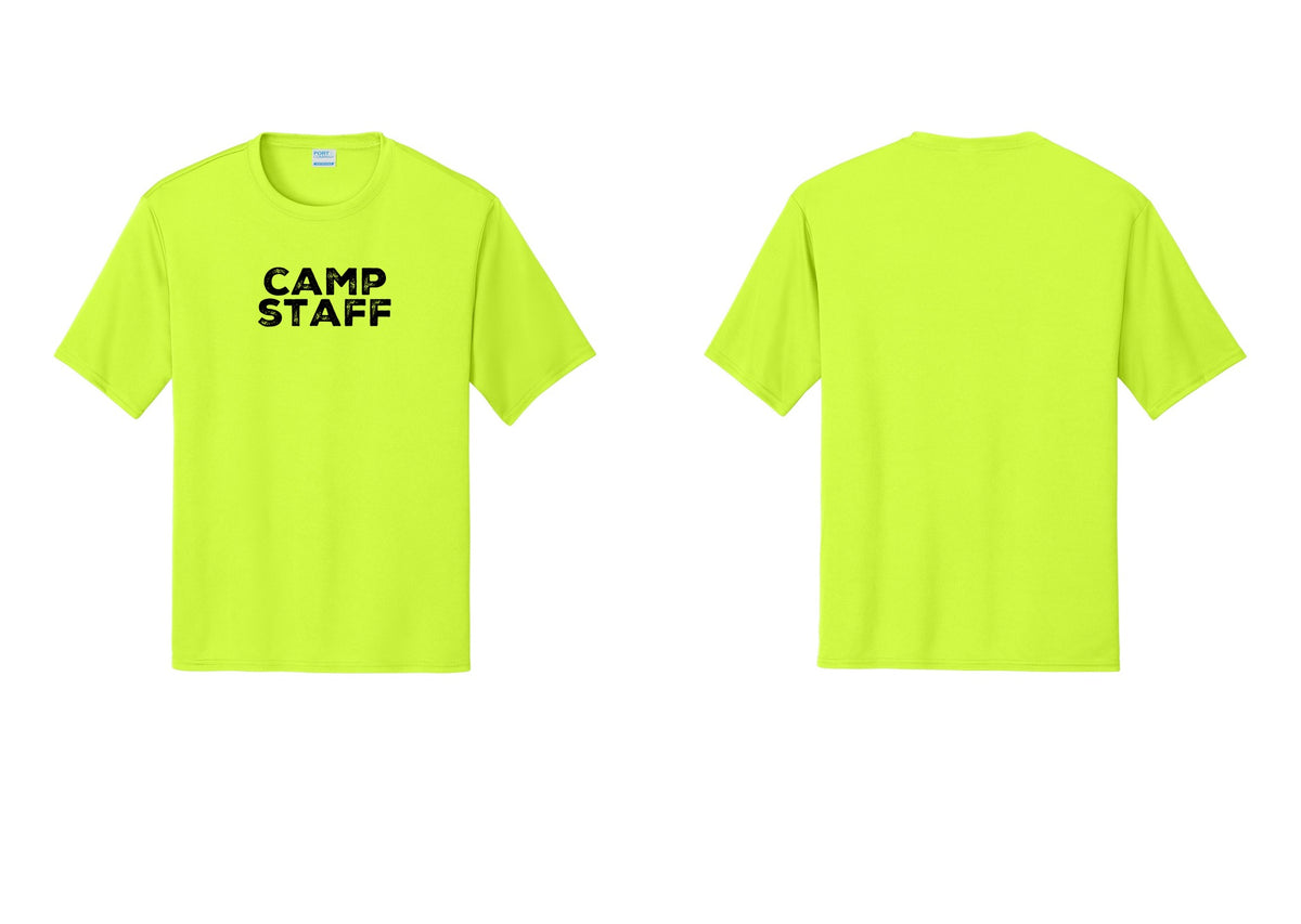 NYC Factory Camp Staff Performance T-Shirt (Rustic) - Front Only - Neon Yellow