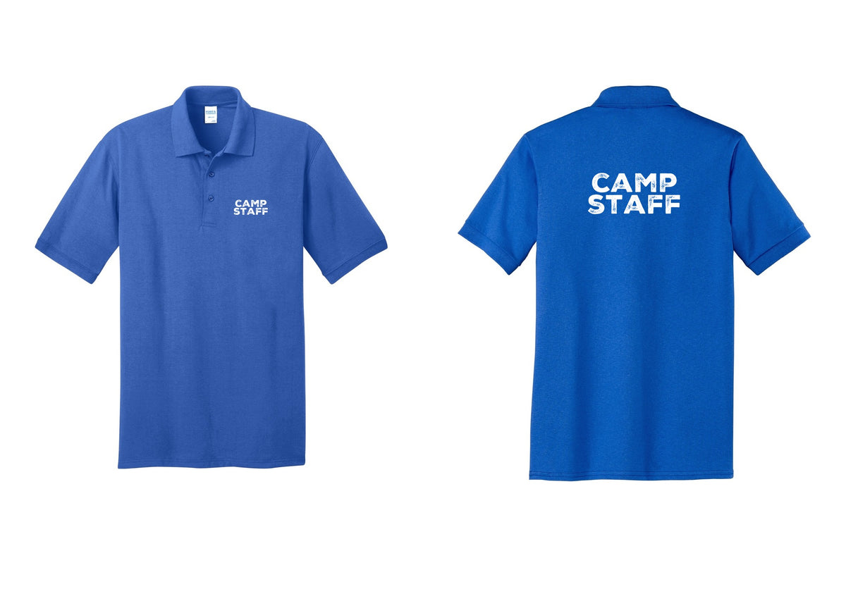 NYC Factory Camp Staff Polo Shirt (Rustic) - Chest + Back - Royal