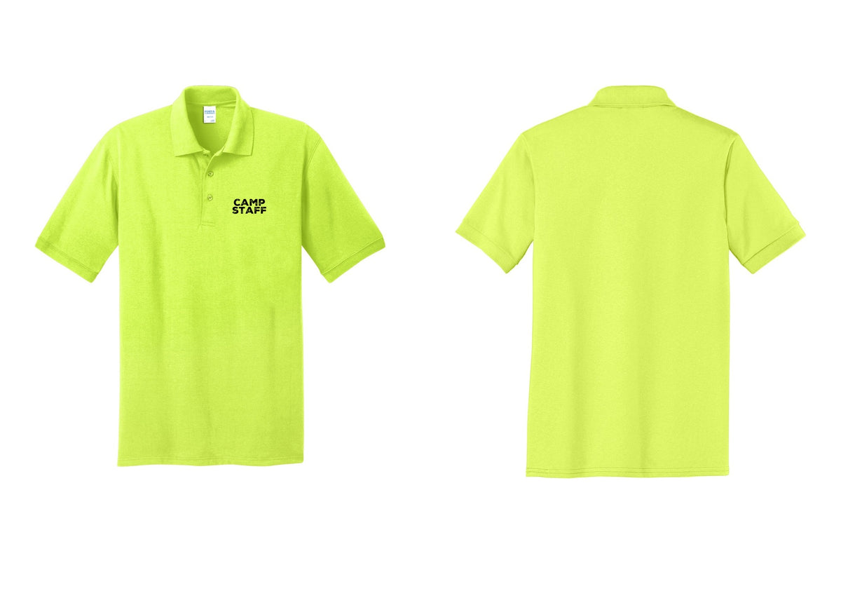 NYC Factory Camp Staff Polo Shirt (Rustic) - Chest Only - Safety Green