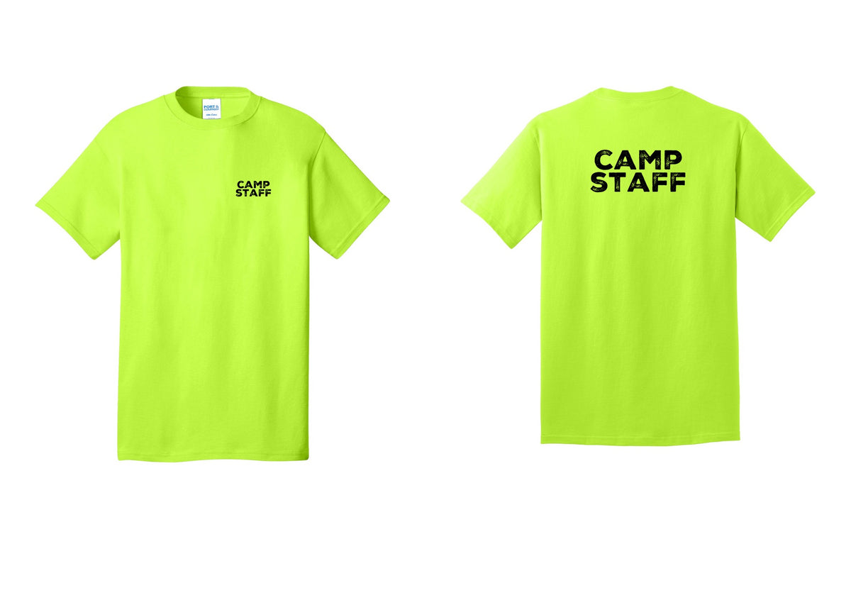 NYC Factory Camp Staff T-Shirt - Chest + Back - Safety Green
