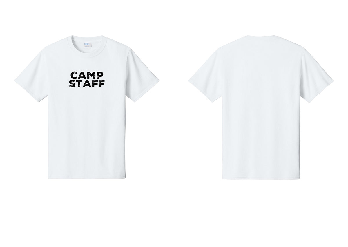 NYC Factory Unisex Camp Staff Charcoal T-Shirt - Front Only - White