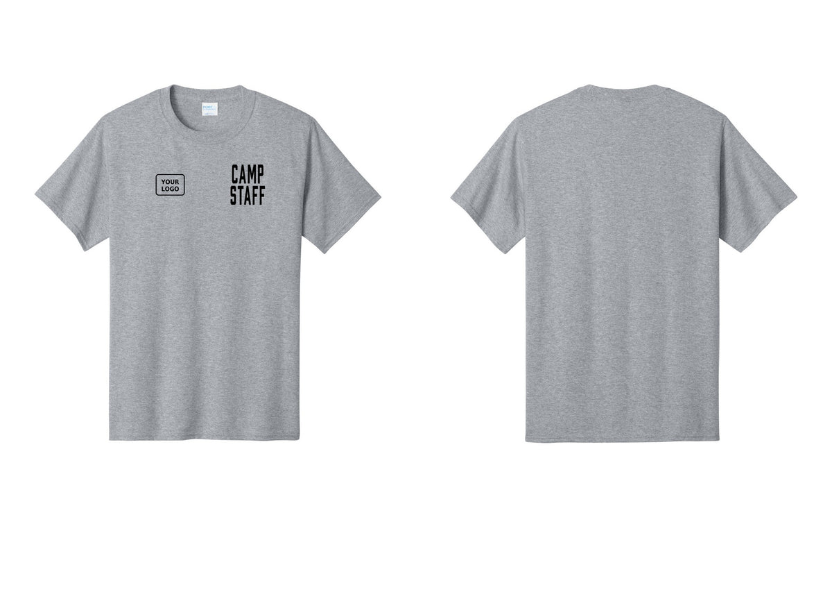 NYC Factory Unisex Custom Logo Camp Staff T-Shirt - CAMP STAFF + Your Logo - Athletic Heather
