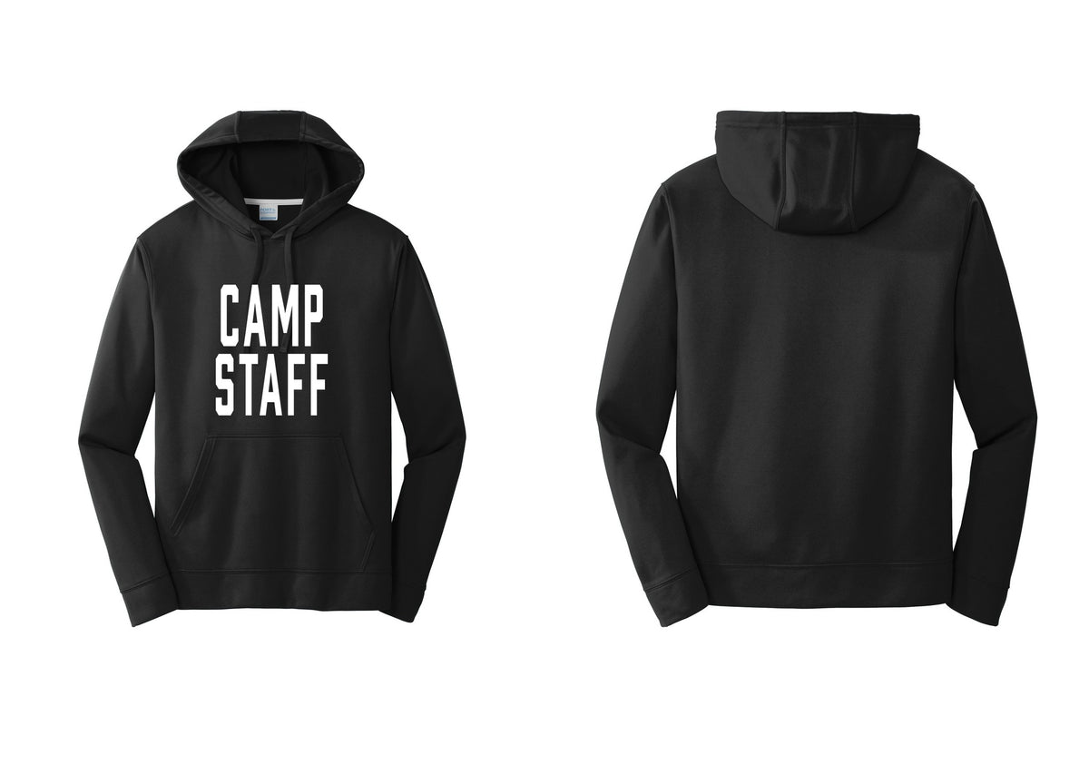 NYC Factory Camp Staff Performance Hooded Fleece Pullover Sweatshirt (Classic) - Front Only - Black
