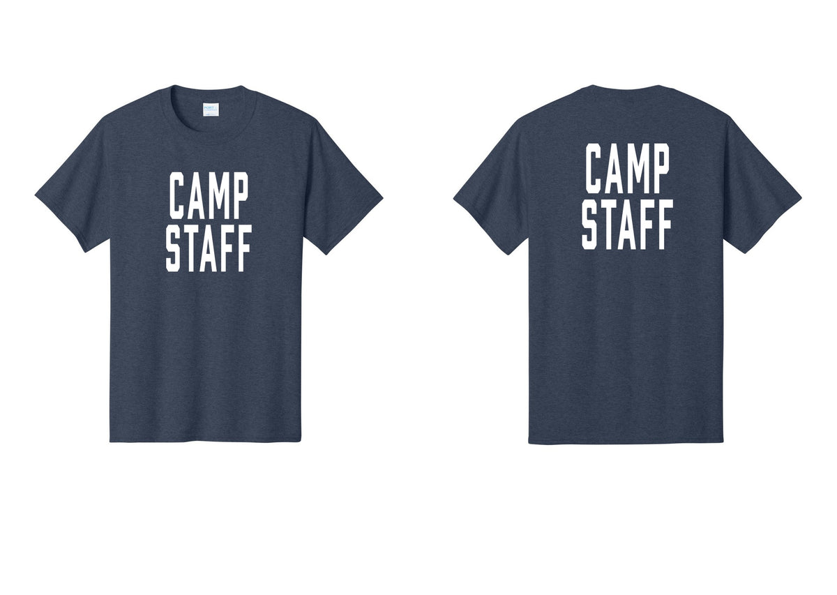NYC Factory Unisex Camp Staff Classic T-Shirt - Front + Back - Heather Navy