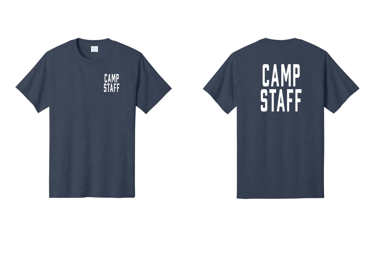 NYC Factory Unisex Camp Staff Classic T-Shirt - Chest + Back - Heather Navy
