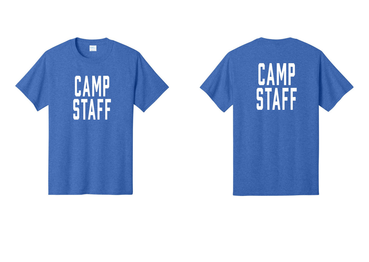 NYC Factory Unisex Camp Staff Classic T-Shirt - Front + Back - Heather Royal