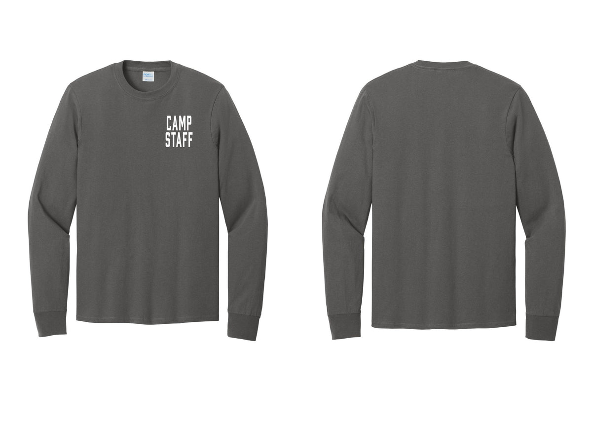 NYC Factory Camp Staff Cotton Long Sleeve T-Shirt (Classic) - Chest Only - Charcoal