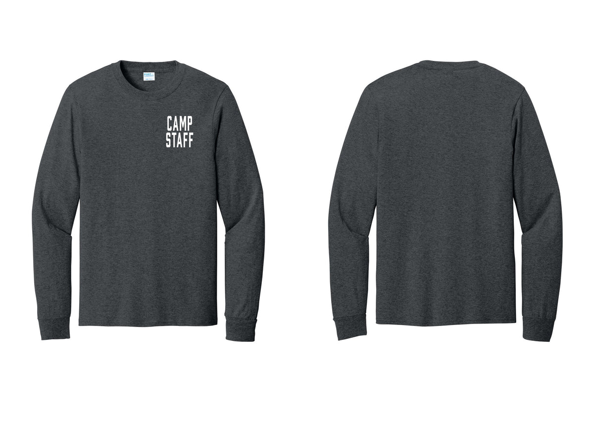 NYC Factory Camp Staff Cotton Long Sleeve T-Shirt (Classic) - Chest Only - Dark Heather Grey