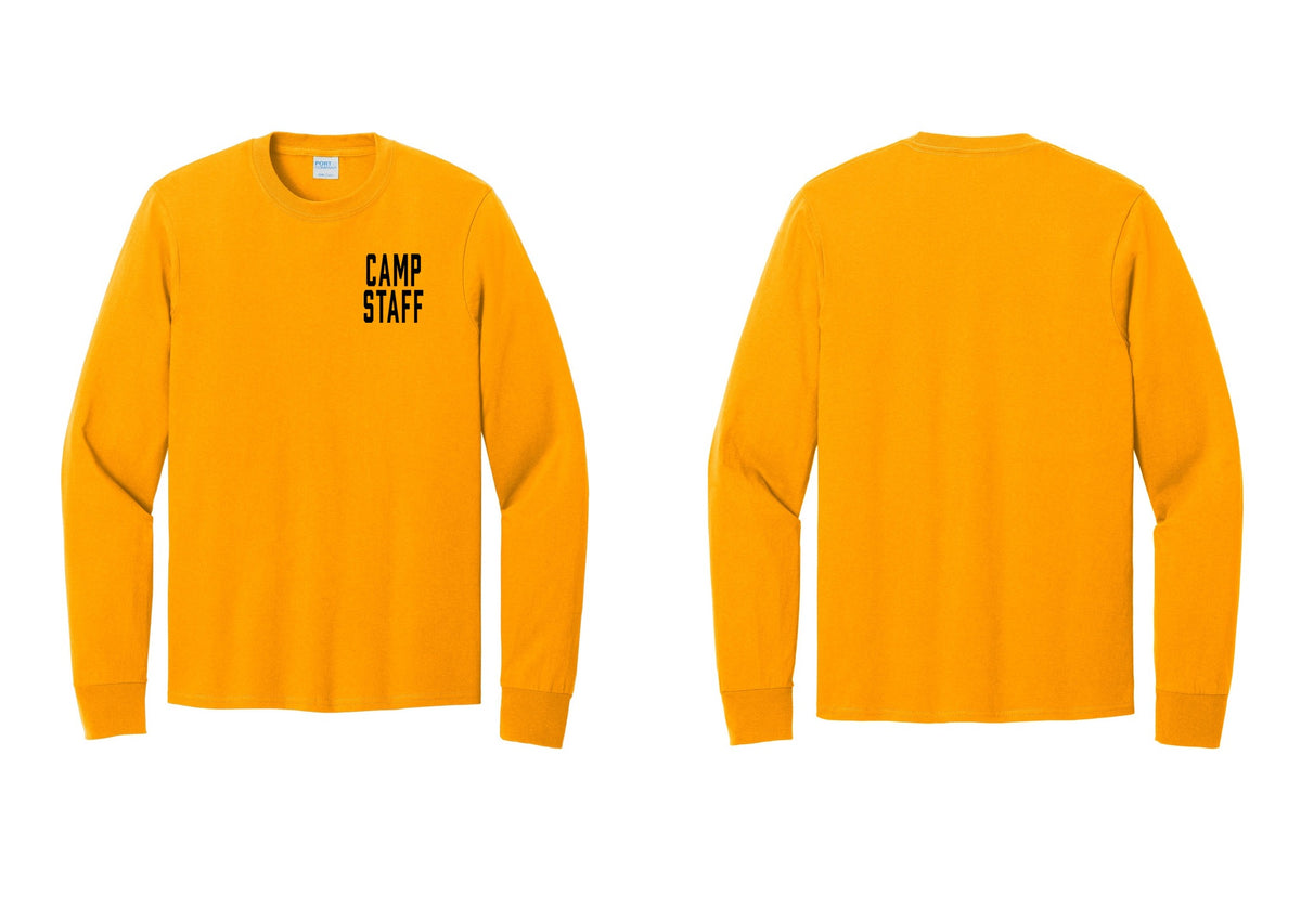 NYC Factory Camp Staff Cotton Long Sleeve T-Shirt (Classic) - Chest Only - Gold