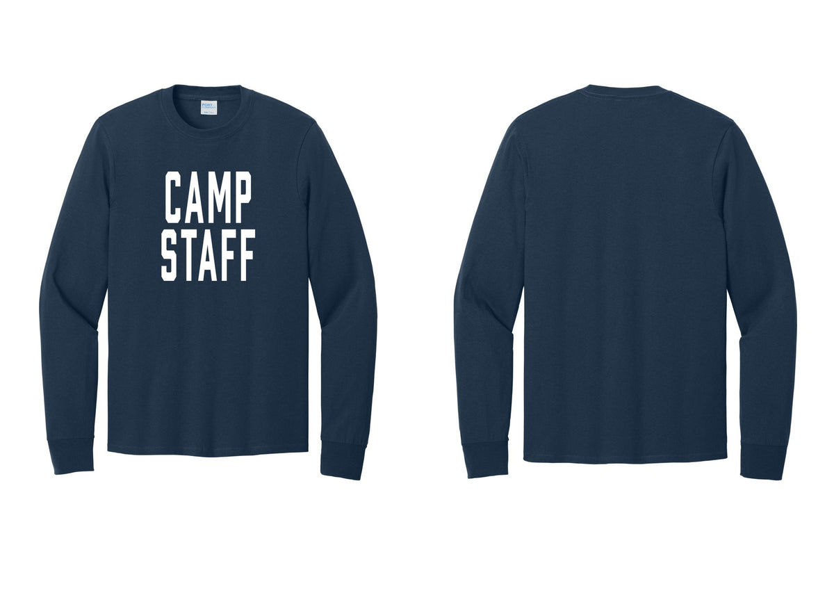 NYC Factory Camp Staff Cotton Long Sleeve T-Shirt (Classic) - Front Only - Navy