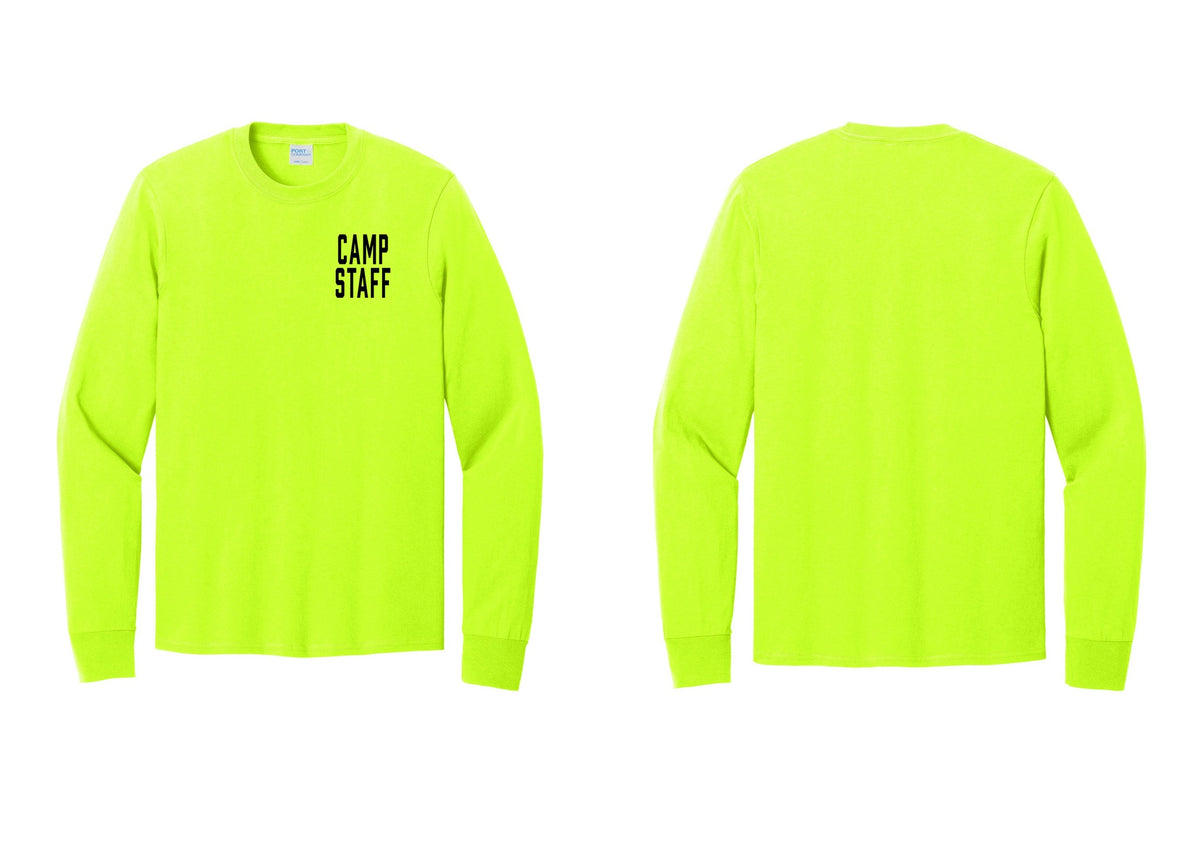 NYC Factory Camp Staff Cotton Long Sleeve T-Shirt (Classic) - Chest Only - Safety Green
