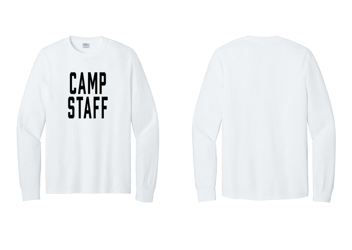 NYC Factory Camp Staff Cotton Long Sleeve T-Shirt (Classic) - Front Only - White