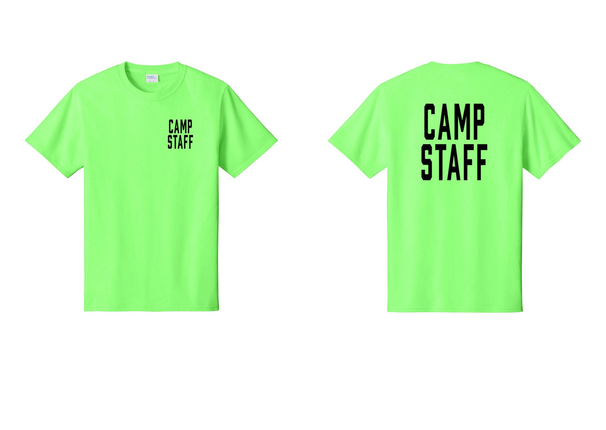 NYC Factory Unisex Camp Staff Classic T-Shirt - Chest + Back - Neon Green
