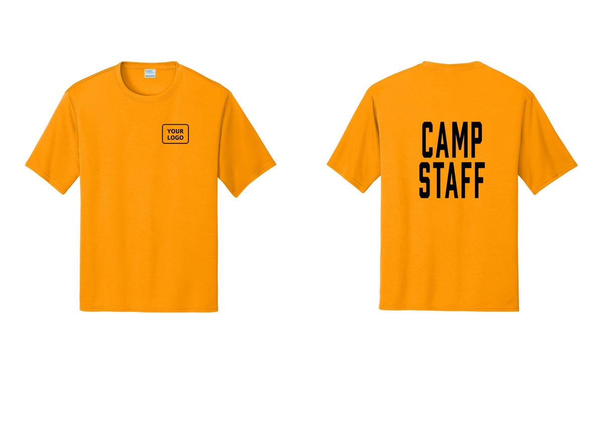 NYC Factory Custom Logo Camp Staff Performance T-Shirt (Classic) - Your Logo + Back - Gold