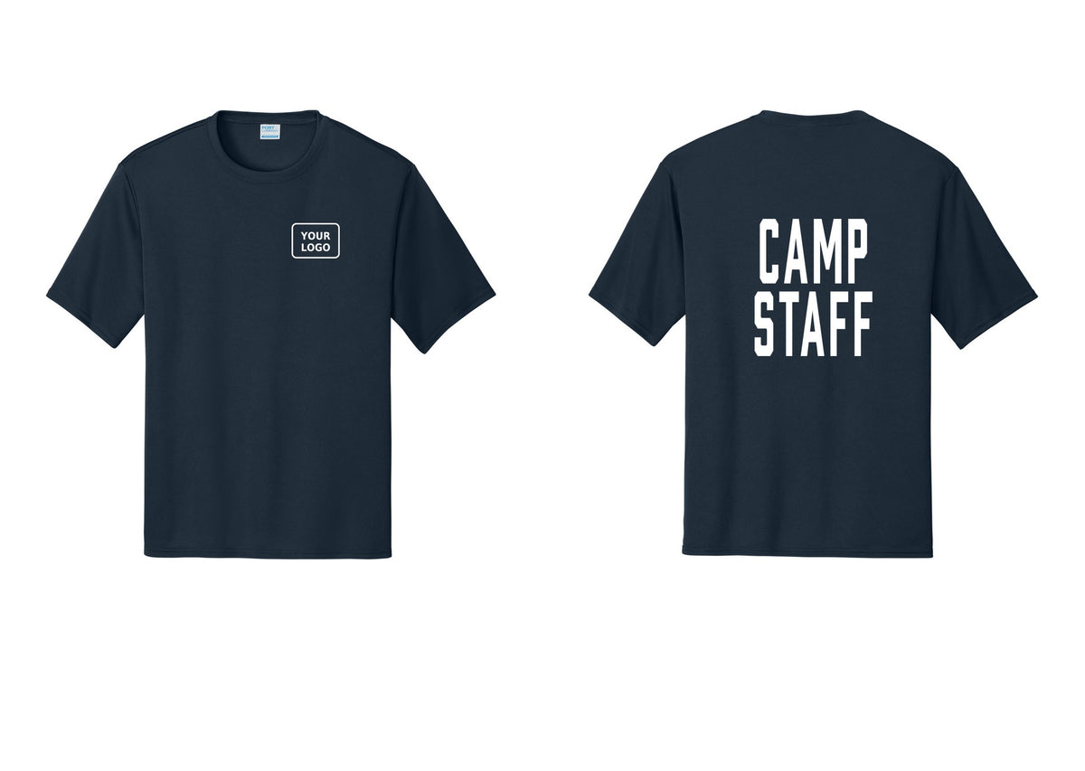 NYC Factory Custom Logo Camp Staff Performance T-Shirt (Classic) - Your Logo + Back - Navy