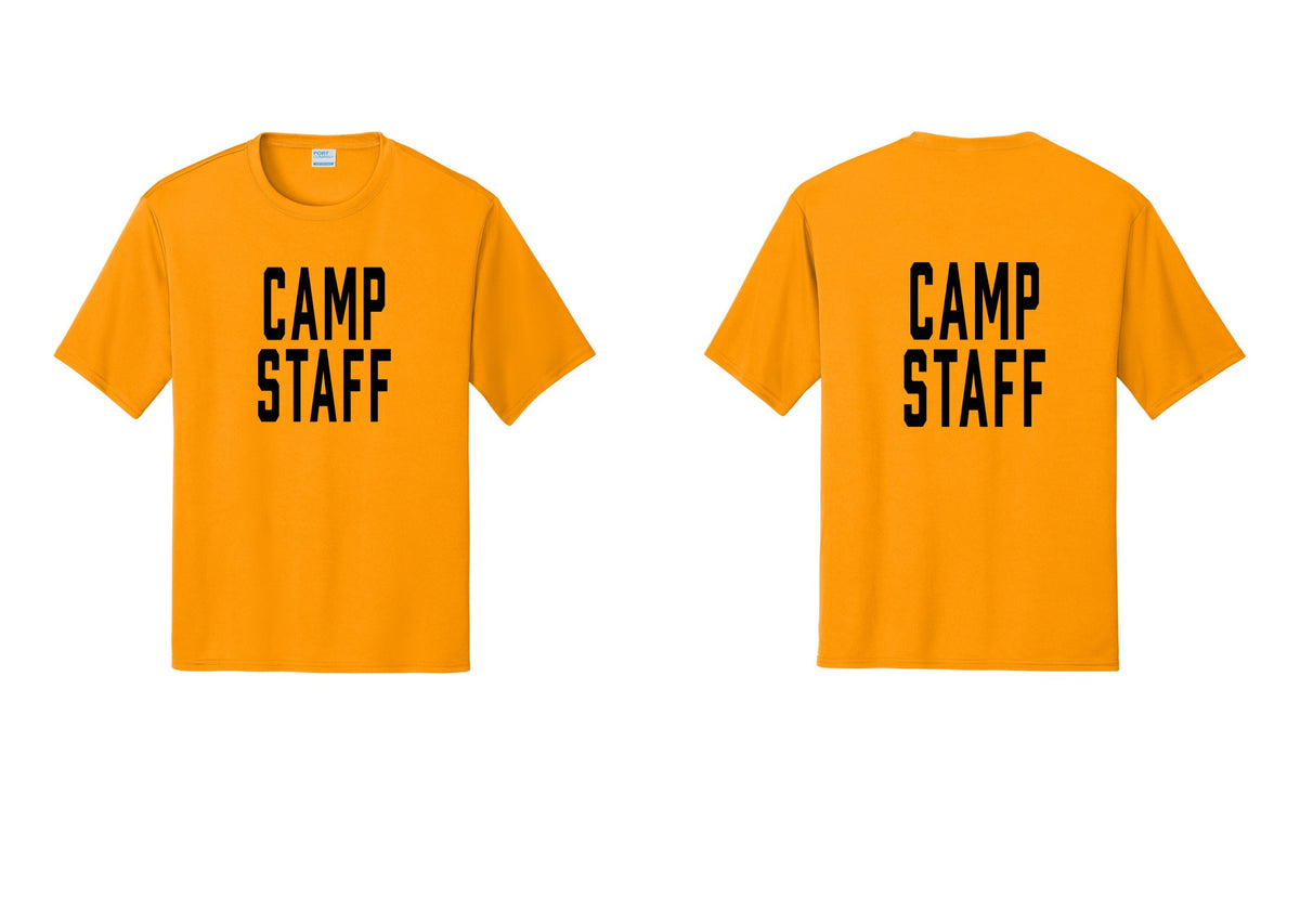 NYC Factory Camp Staff Performance T-Shirt (Classic) - Front + Back - Gold