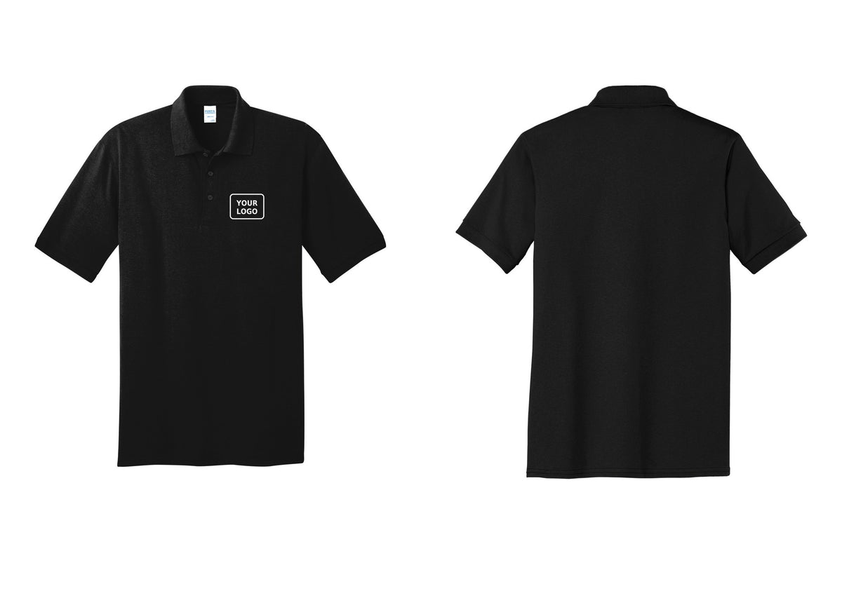 NYC Factory Custom Logo Camp Staff Polo Shirt (Classic) - Your Logo Only - Black
