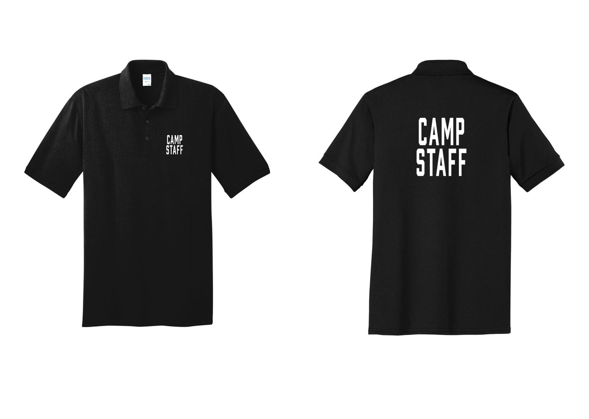 NYC Factory Camp Staff Polo Shirt (Classic) - Chest + Back - Black