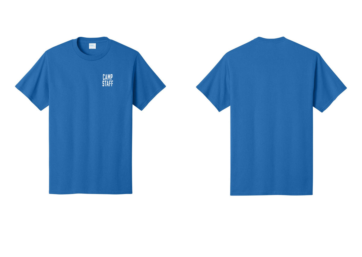 NYC Factory Camp Staff T-Shirt, Condensed Lettering - Chest Only - Royal