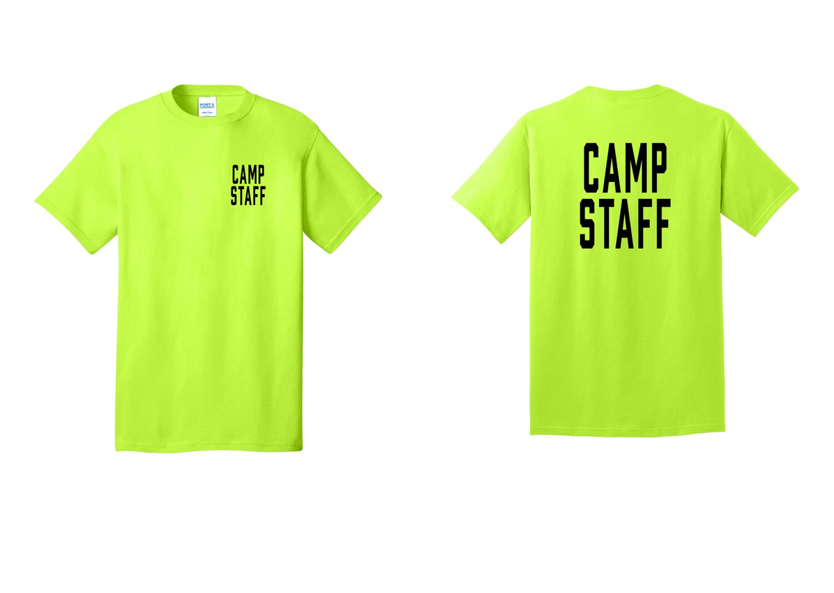 NYC Factory Unisex Camp Staff Classic T-Shirt - Chest + Back - Safety Green
