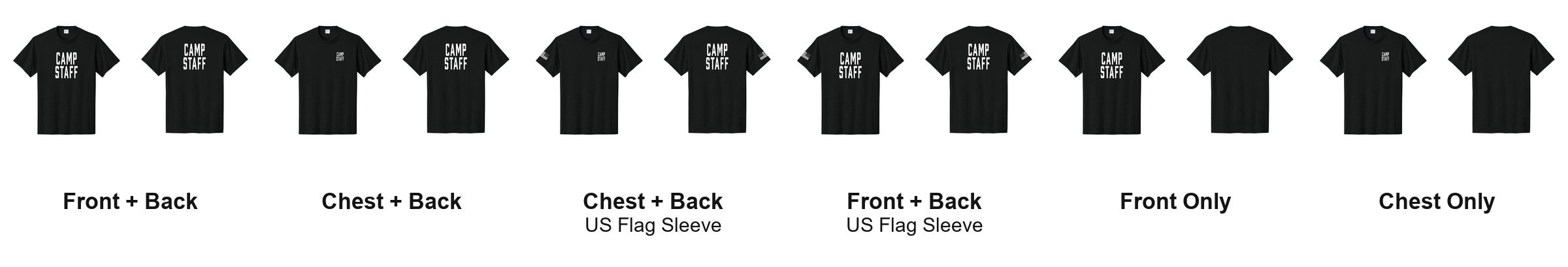 CAMP STAFF t-shirt print layouts