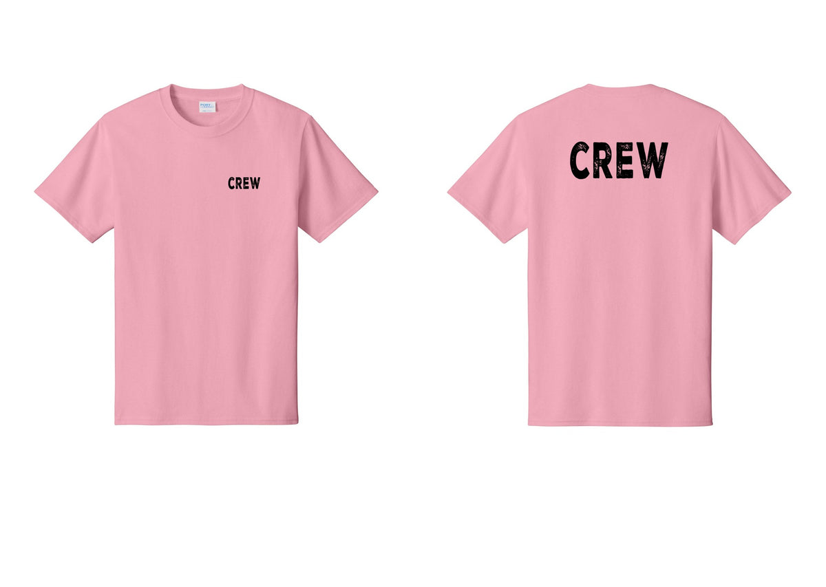 NYC Factory Crew T-Shirt for Event Staff & Production Teams (Rustic) - Chest + Back - Candy Pink