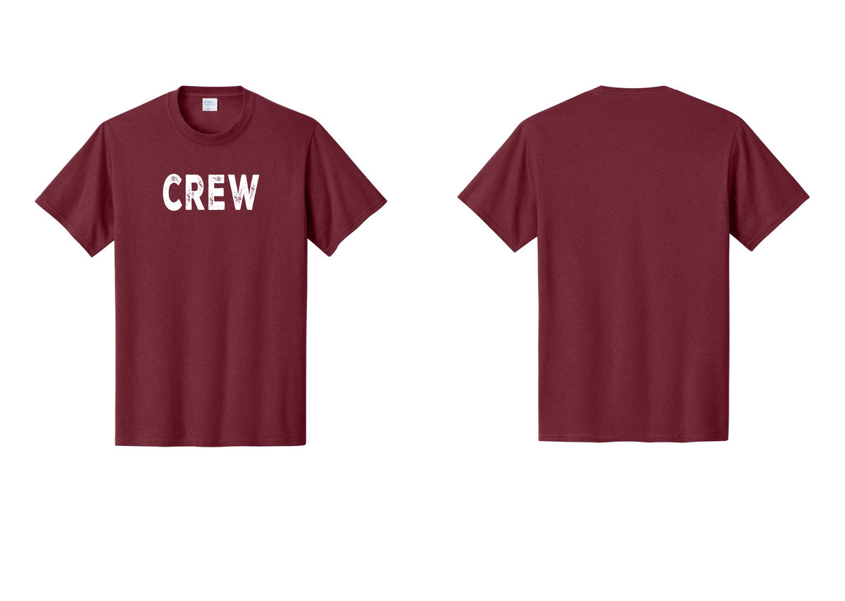 NYC Factory Crew T-Shirt, Rustic Lettering - Front Only - Cardinal