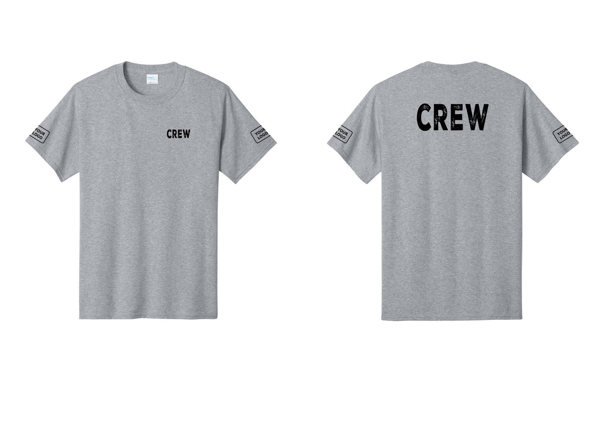 NYC Factory Custom Work Crew Uniform Tee with Your Logo (Rustic) - Chest + Back + Your Logo Sleeves - Athletic Heather